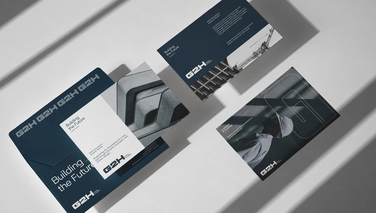 Brochures G2H dans une pochette bleu nuit