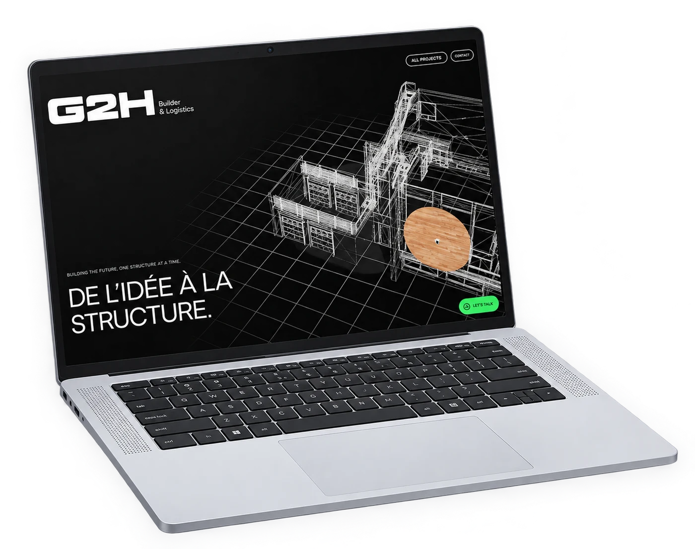 Site web de G2H sur un ordinateur portable
