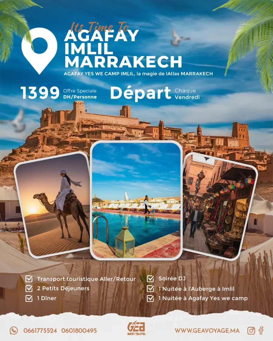 Affiche GEA Best Travel : Agafay - Imlil - Marrakech, 1399DH