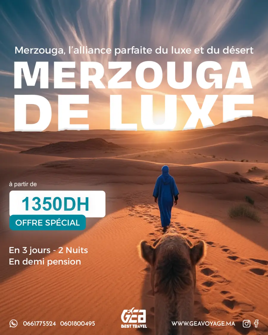Affiche GEA Best Travel : Merzouga de Luxe, 1350DH