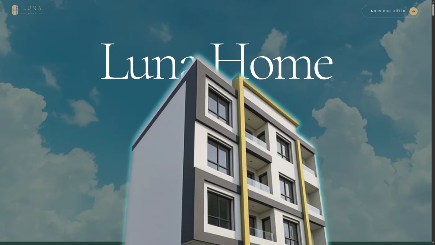 Page d'accueil du site Luna Home